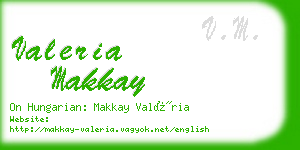 valeria makkay business card